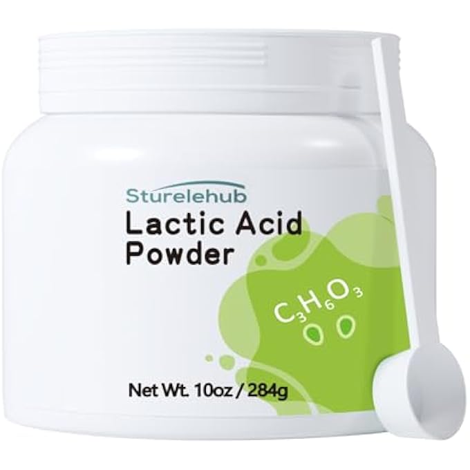 Sturelehub LACTIC ACID POWDER, 10OZ / 284G, COSMETIC GRADE, GENTLE EXFOLIATION, DIY LACTIC ACID FACIAL MASK, CREAM, BODY SCRUB AND HOMEMADE COSMETICS - Image 1